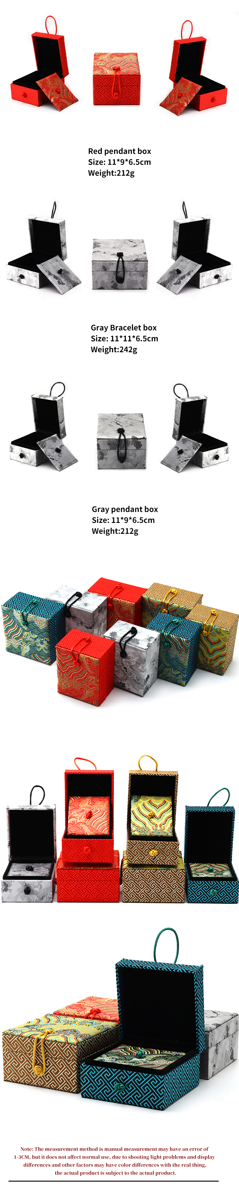 Style Rectangle Jewelry Box for Bracelet Customized Color Hanhong Necklace Pendant