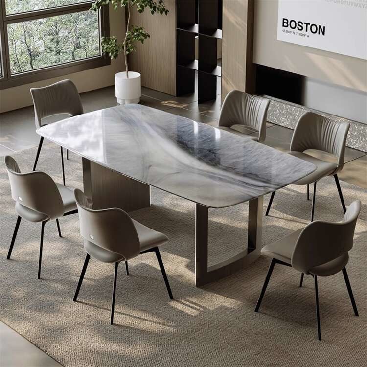 Customized Modern Luxury Dining Table Set With Sintered Stone Table Top