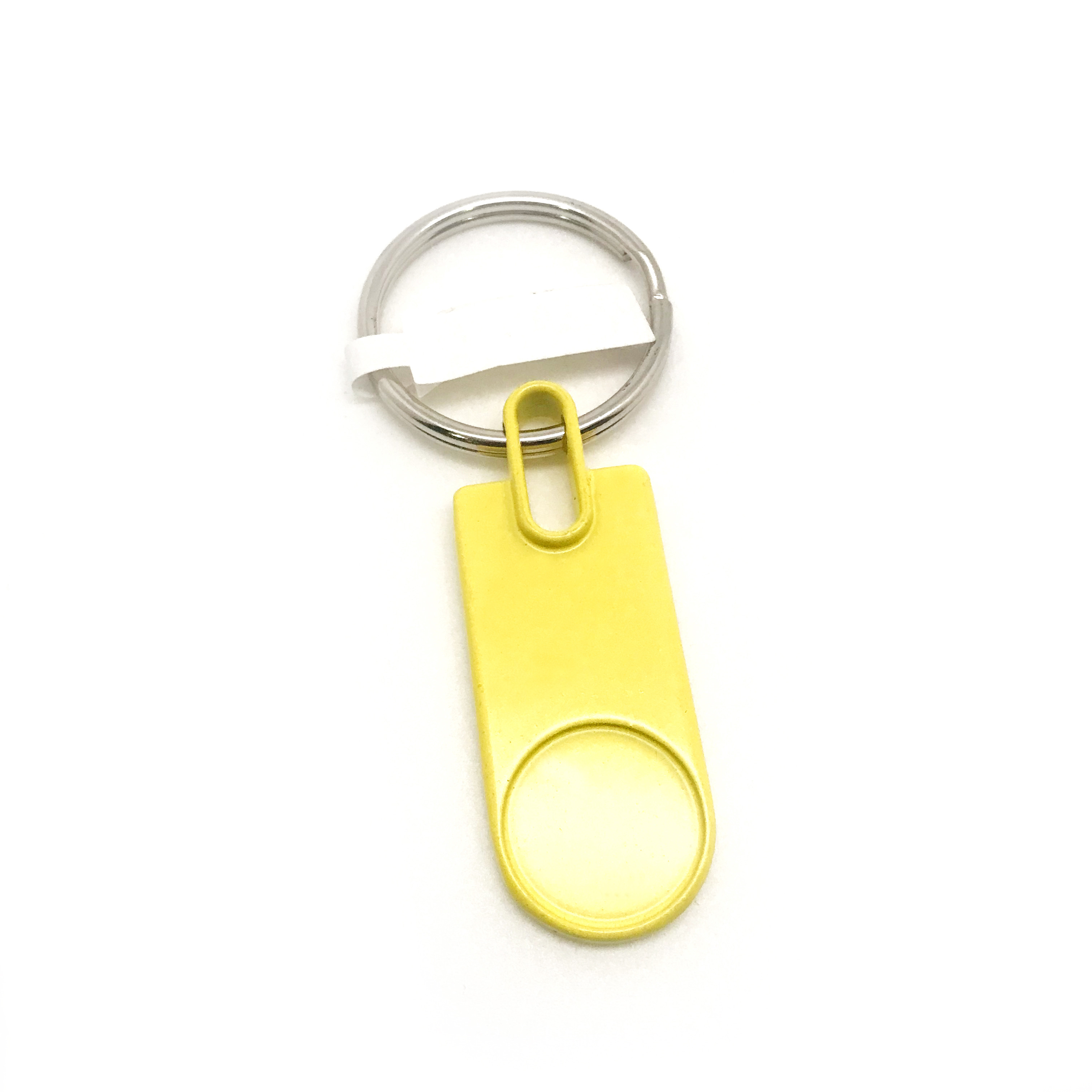 Zinc Alloy Metal Keychain Holder Yellow Color 19x79x6mm