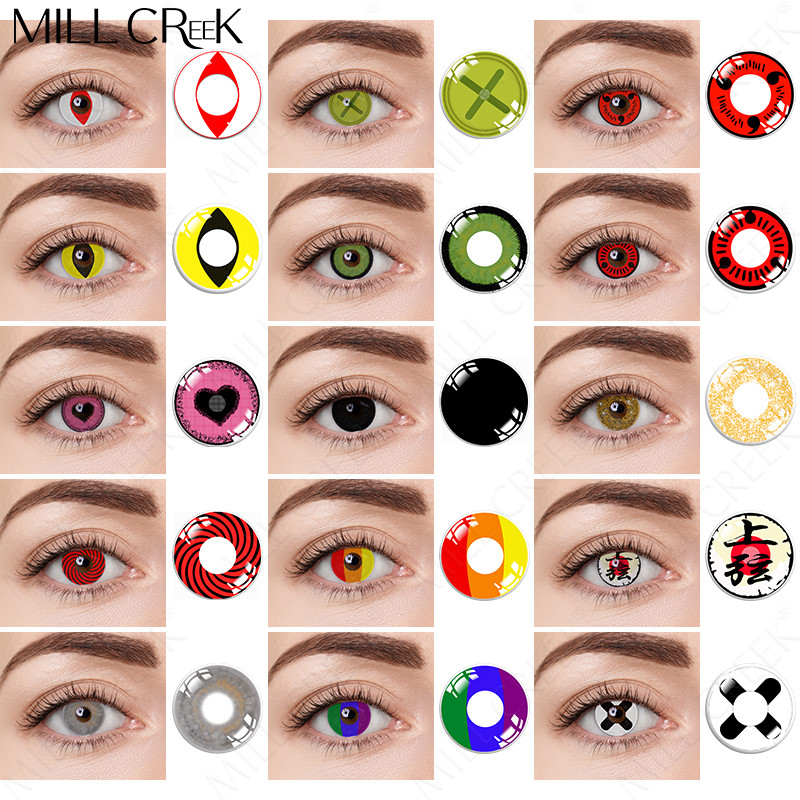 KSSEYE Halloween Crazy Yearly Cosplay Anime Sharingan Contact Lens 140 Models For Dark