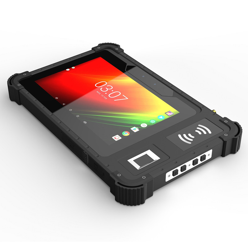 NFC RFID Reader Fingerprint Scanner 8inch Octa Core Rugged Tablet PC 2D Barcode Scanner