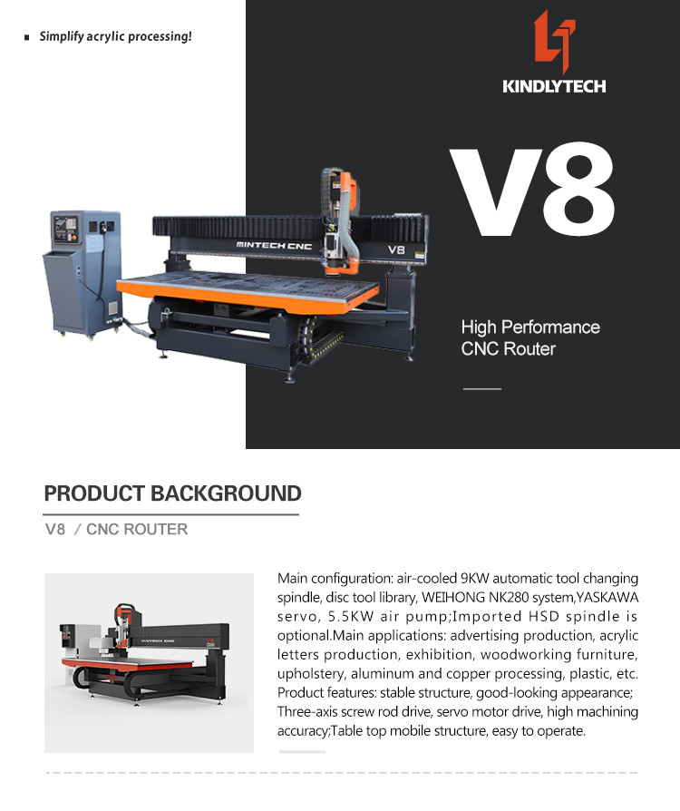 1.27 X2.54m CNC Router Cutting Machine