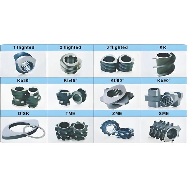 High Wear Resistance Twin Screw Extruder Parts Single Flighted Screw Element For Twin Screw Extruder