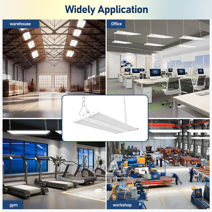 80W 400W Dimmable Industrial High Bay Square Led Light Linear Highbay for Industrial Workshops