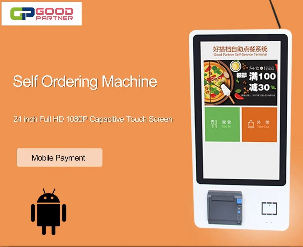 Android/Win Based 21.5 inch Self-service POS System for Restaurants and Retail Stores
