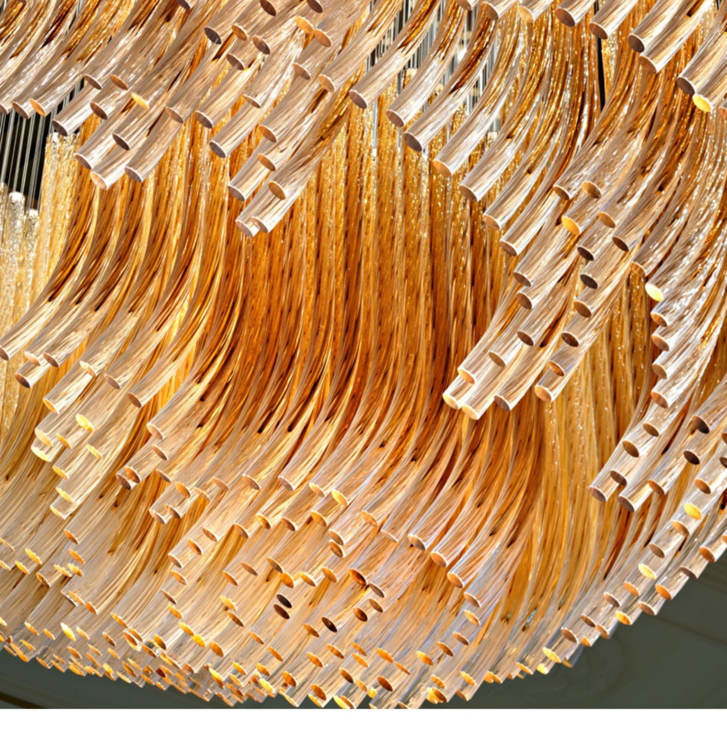 Luxury Golden Transparent Rectangular Crystal Extra Large Chandeliers Made To Order