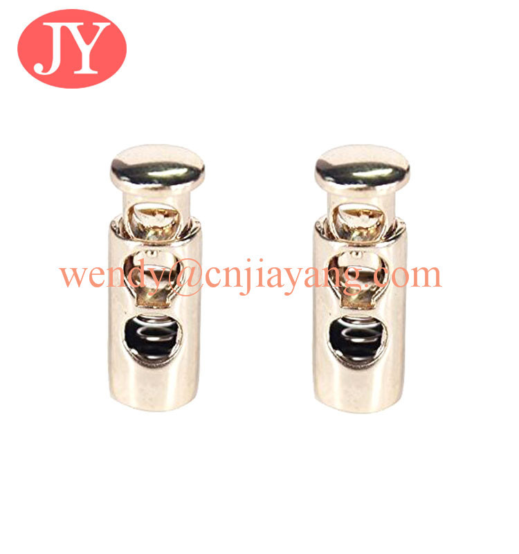 jiayang Wholesale antique brass metal draw cord end lock stopper