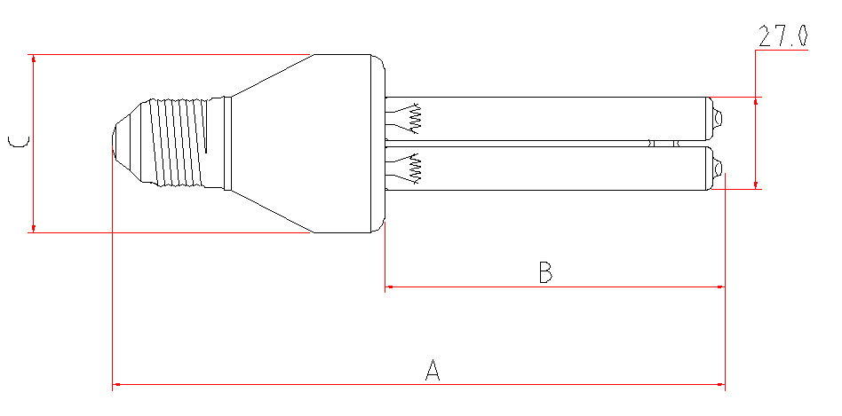 E27 220V 15W UVC Germicidal Lamp , Ultraviolet Bactericidal Uv Lamp