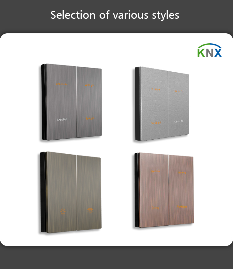 UK Square Box KNX Wall Switch , 4 Conjoined Electric Button Switch