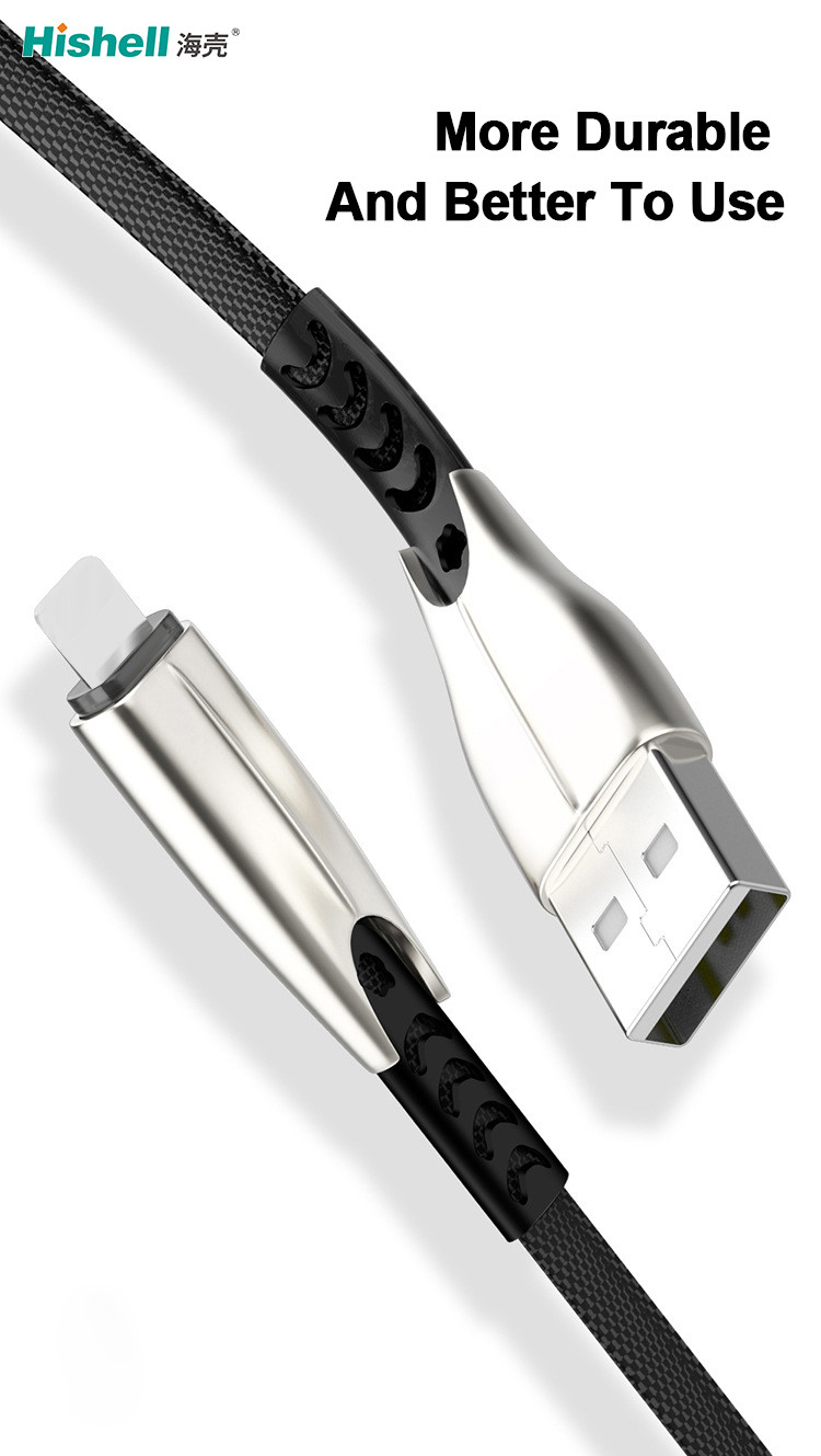 Nylon Braid Mobile Phone Charging Cable Pure Copper Core Ultraportable