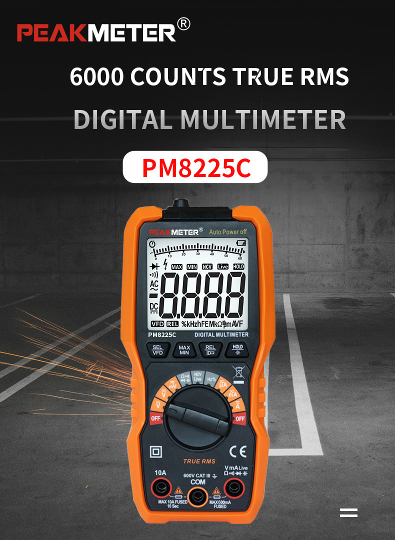 True RMS Auto Range Digital Multimeter Continuity Diode NCV Live Line Test