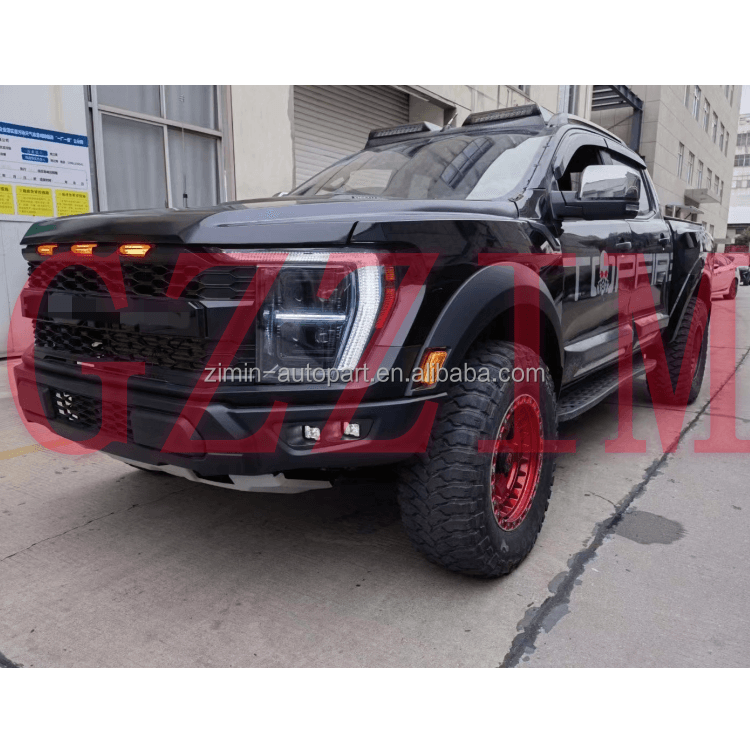 F150 Ford Ranger Raptor Style Body Kit With Fender Flares Black