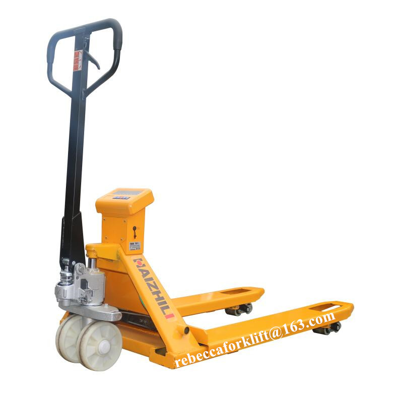 Mini 3 Ton Pallet Truck With Weighing Scale , Hand Pallet Jack Customized Color