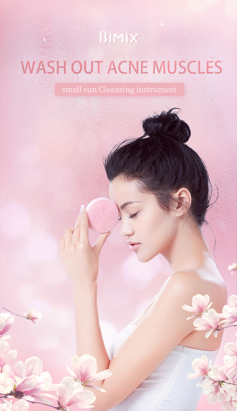 Acne Treatment IPX7 Electric Silicone Facial Cleansing Brush