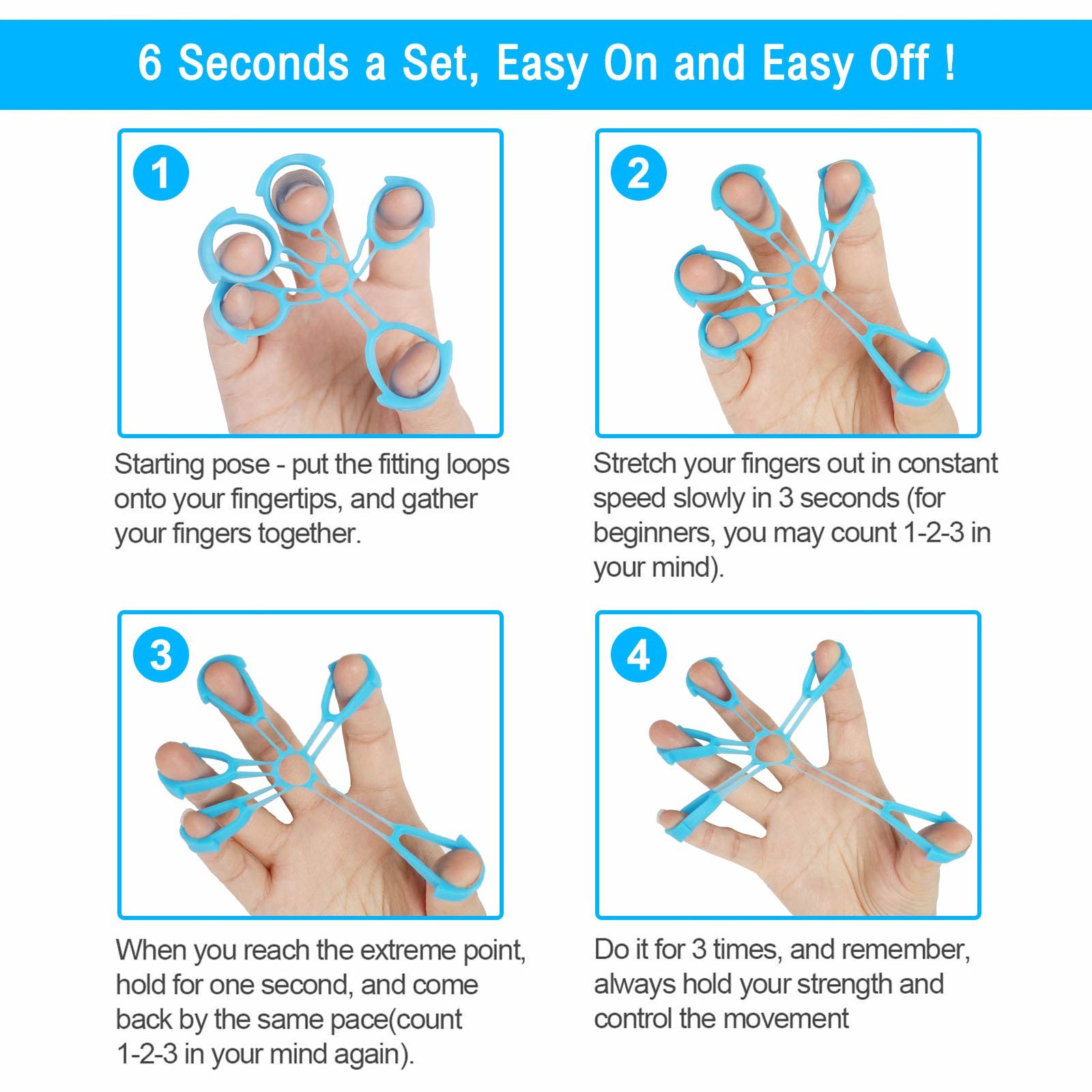 Non-Toxic Silicone Finger Stretcher Silicone Grip Device Finger Exercise Stretcher