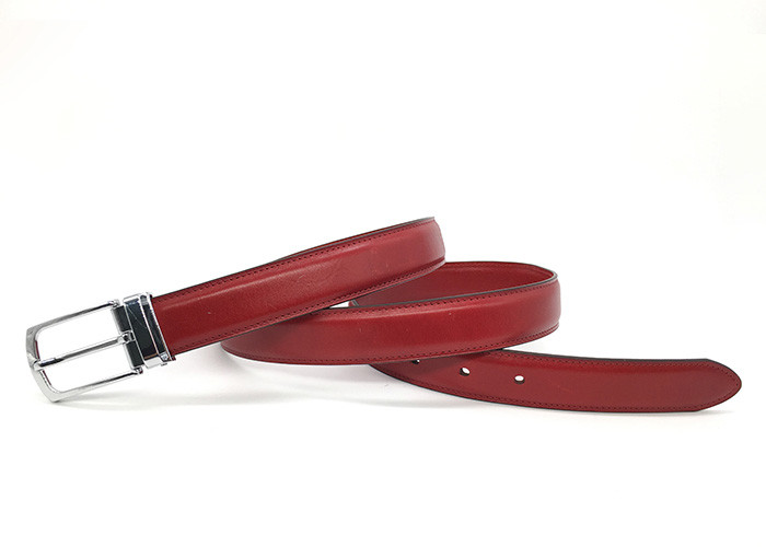 28mm Width Womens Pure Leather Belt Feather Edge With Clip Buckle
