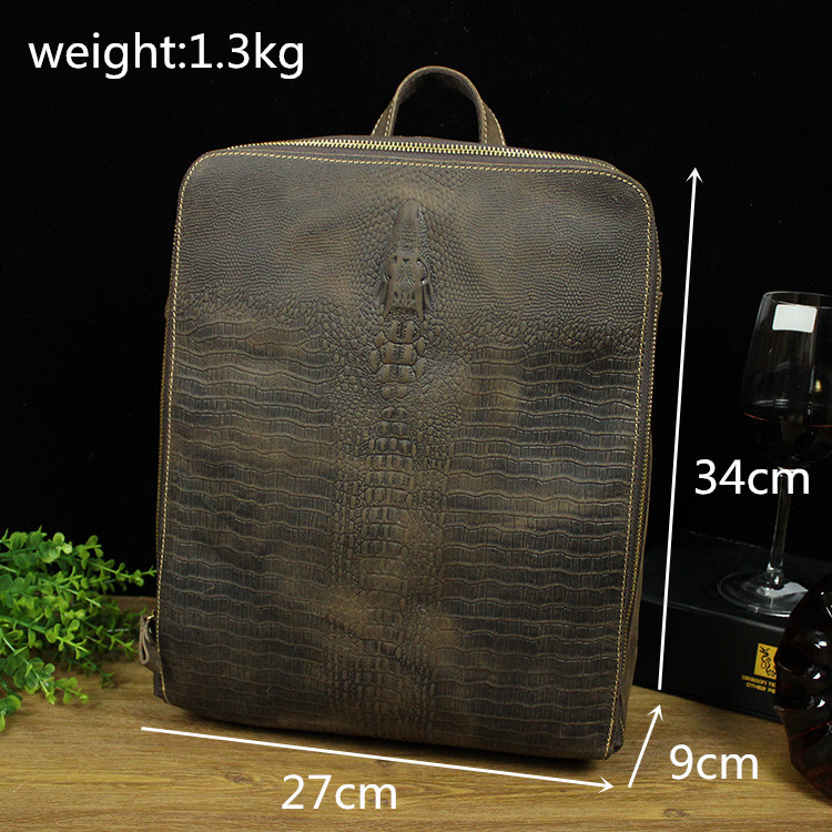 Slim Large Genuine Leather Laptop Backpack Mens Ladies Women'S