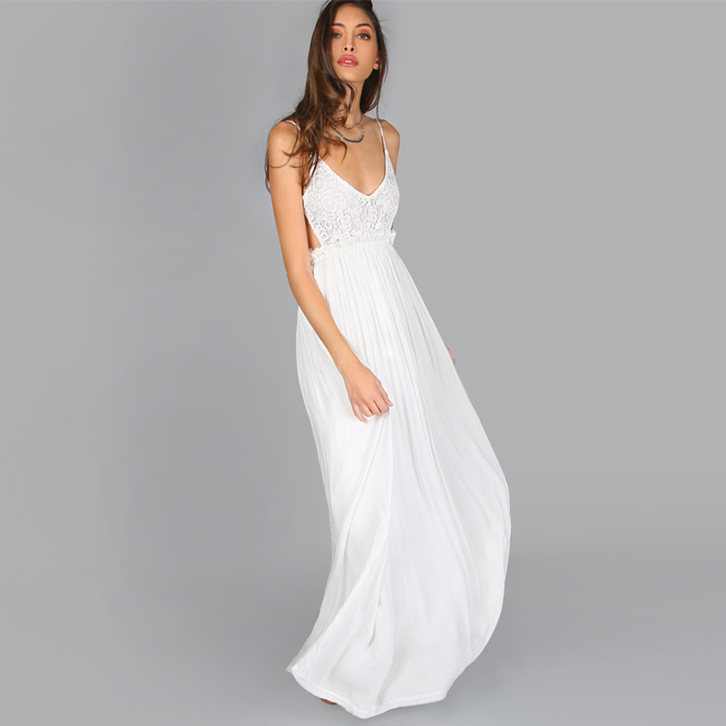 Greek Goddess V neck Maxi Crochet Dress Summer Apparel