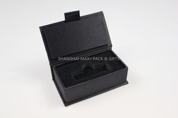 Quality Small Black Fabric Gift Box With Lid  Luxury Usb Packaging High Gloss Finished Name Brande for sale