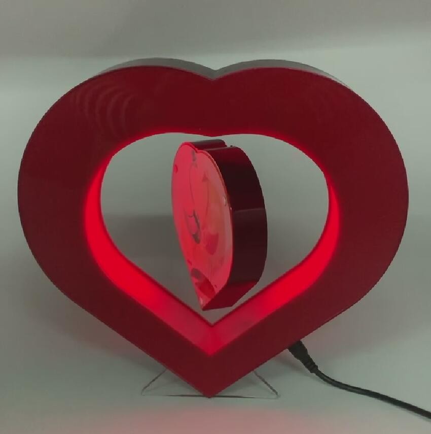 led light red magnetic levitation photo frame display stand ,floating picture frame display racks