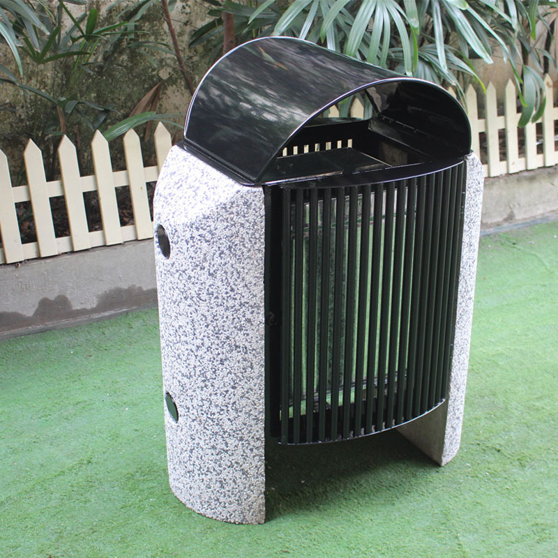 50 Litre Outside Outdoor Patio Trash Can With Sanding Zinc Spraying Finish