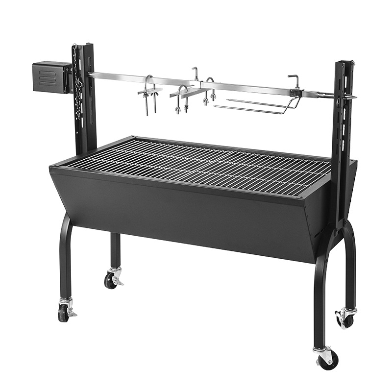 Adjustable Height Rotisserie Grill Machine Stainless Steel Roaster for Outdoor BBQ Party