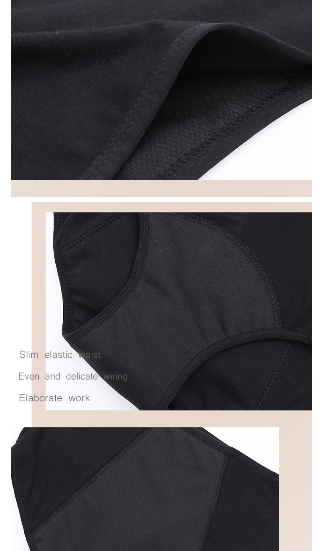 High Rise Period Underwear Panties Cotton 4 Layers Leak Proof Menstrual Panties