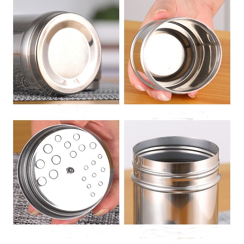 Stainless Steel Household BBQ Seasoning Jar With Rotating Cover