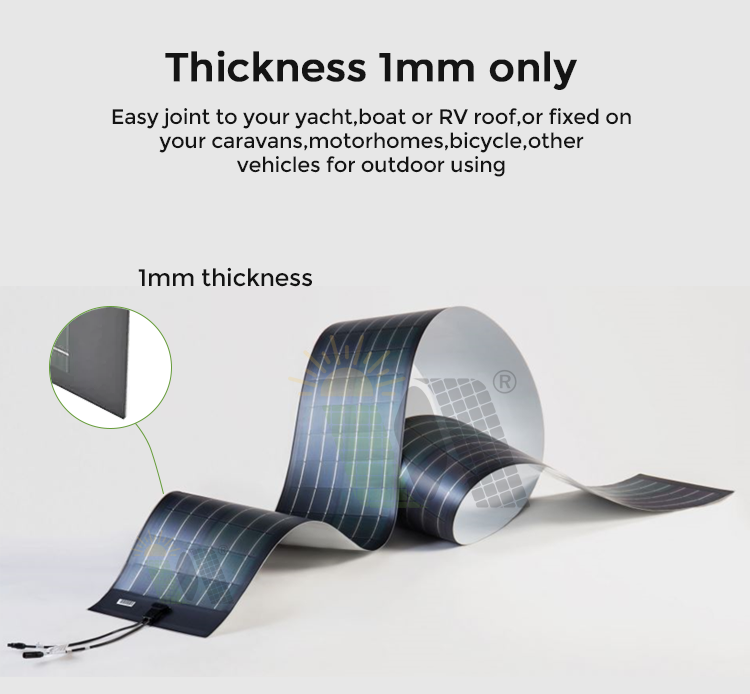 Home Commercial Flexible Solar Modules Panels 100W ETFE Rollable CIGS