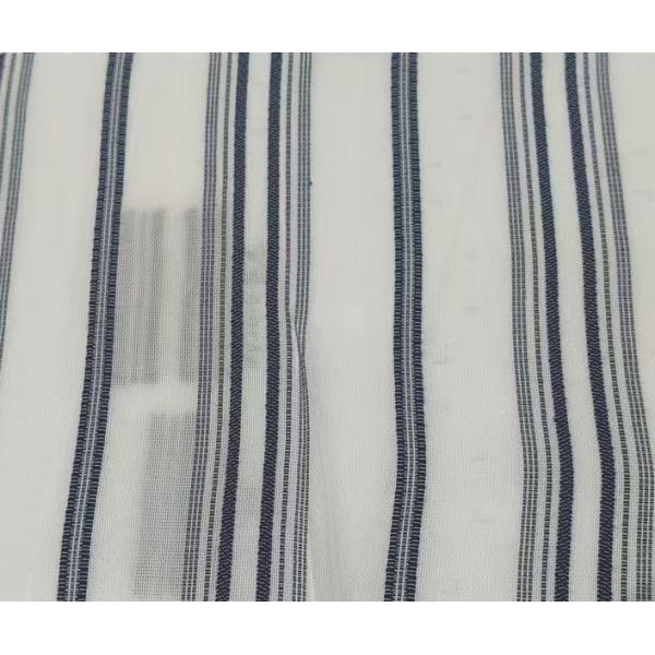 Striped Woven Shirt Fabric 154GSM Human Silk Cotton Blend Fabric Lightweight
