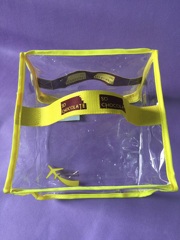 Sewing Clear Printing PVC Packing Bag / Big Yellow Promo PVC Zipper Bag