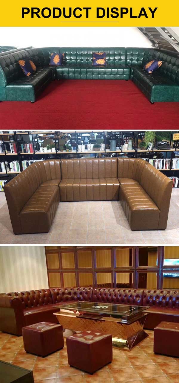 3m Wide 12 Seater Custom U Shaped Club Lounge Sofa With Chaise Strip