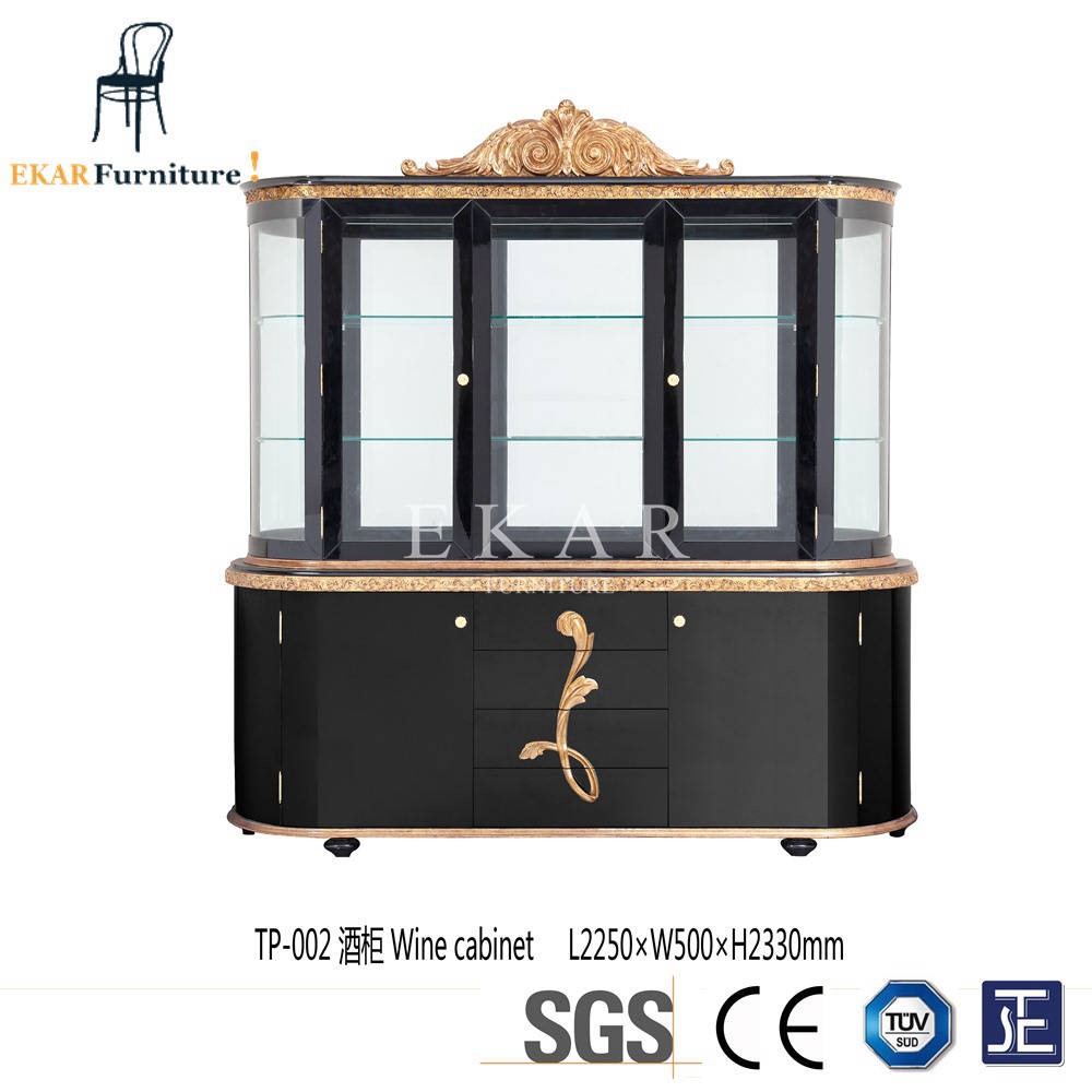Modern Design Display Cabinet Walnut Wood Veneered Furniture Buffets Kitchen Buffet Cabine