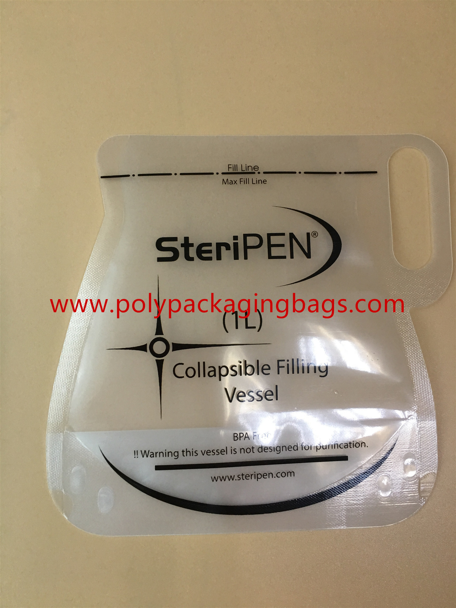 Custom Stand Up Pouch With Spout / 500ml Transparent Water Bags