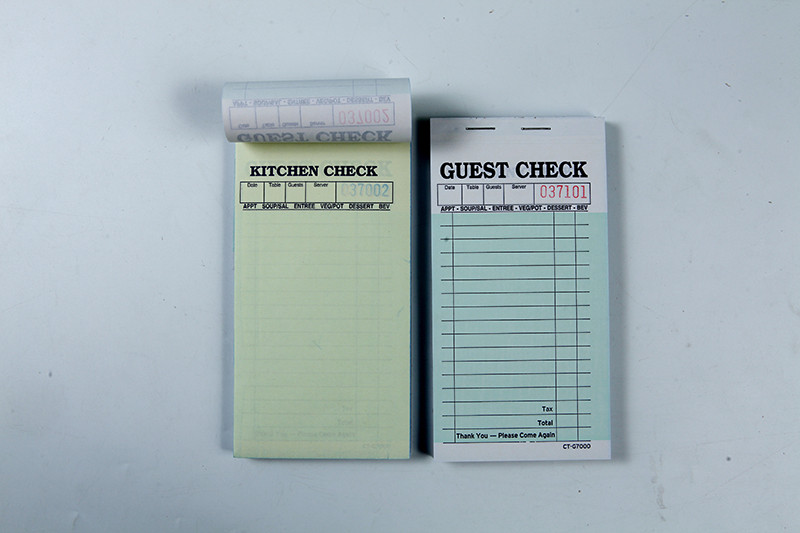 Two parts carbonless guest check CT-G7000 fast selling for US market