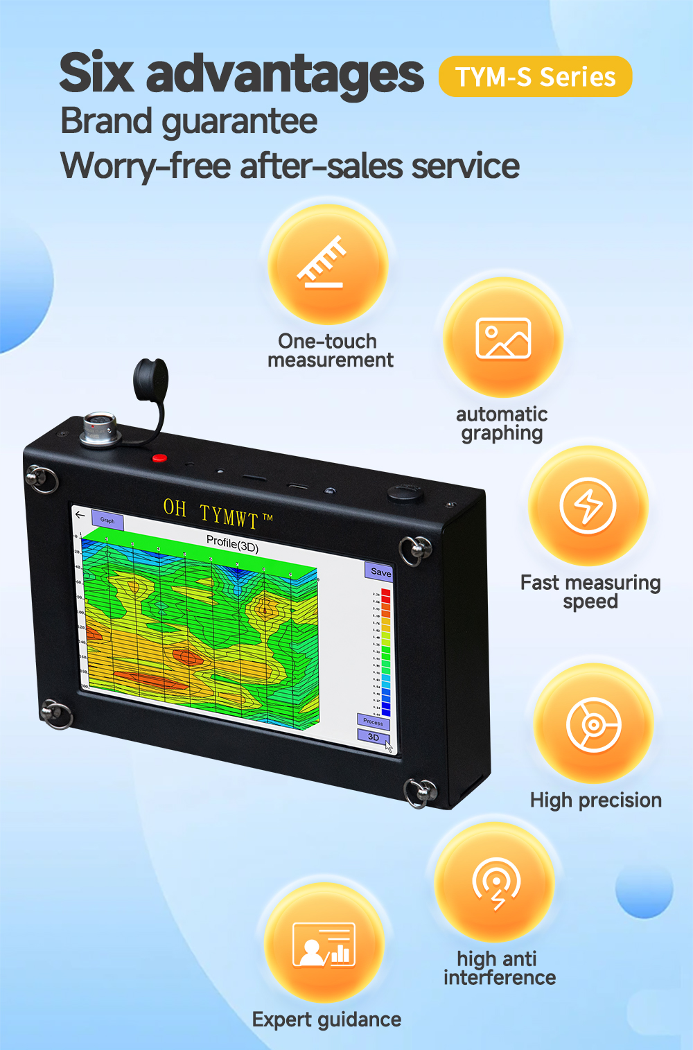 TYM S Series Underground Water Detector Auto Graphing Resistivity Geophysical Survey Equipment