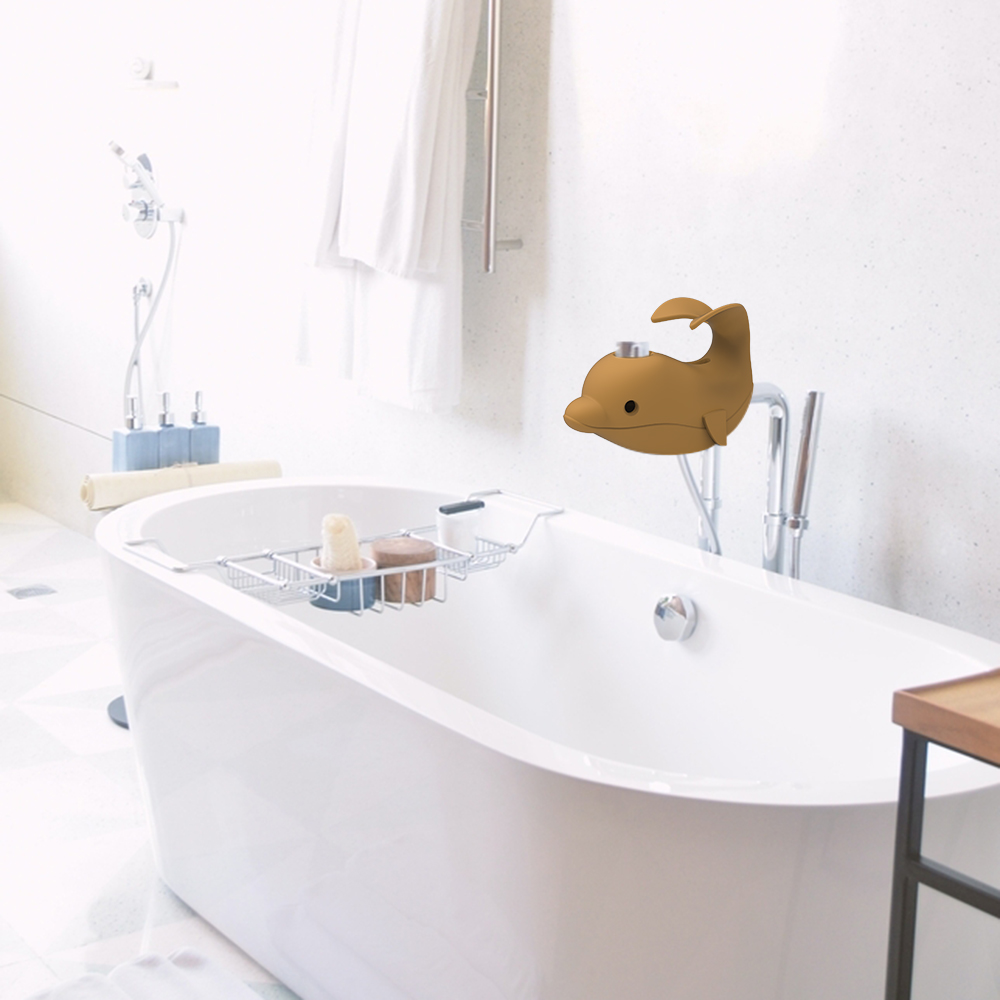 Cute Custom Made Silicone , Bathtub Spout Cover With Rhino Dolphin Shape