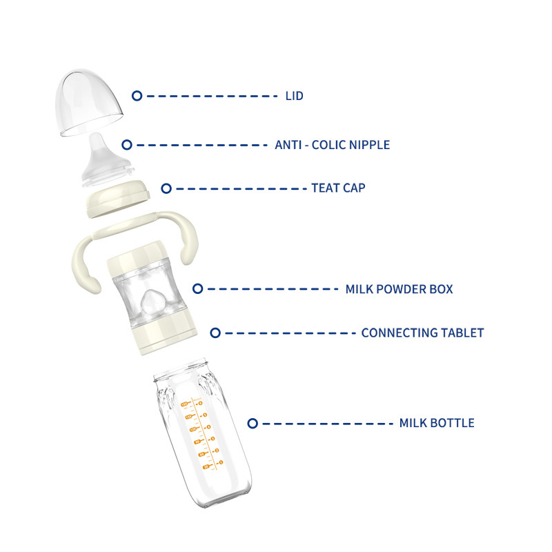 Anti Colic 240ML 8 Oz Milk Bottles Glass Newborn Formula Bottles