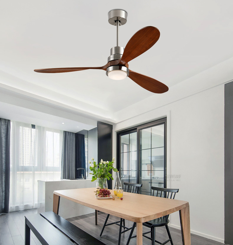Decoration Home Hotel Customized Design 3 Wood Blade Led Light Ceiling Fan
