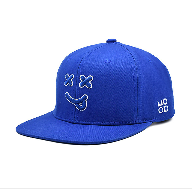 Custom Fitted Hat Unstructured Snapback Cap 3d Puff Embroidery Blue Snapback Hats Caps