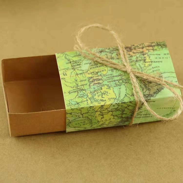7.8x5x2.8cm Rectangle World Map Gift Box CDR EPS Wedding Candy Favor Containers
