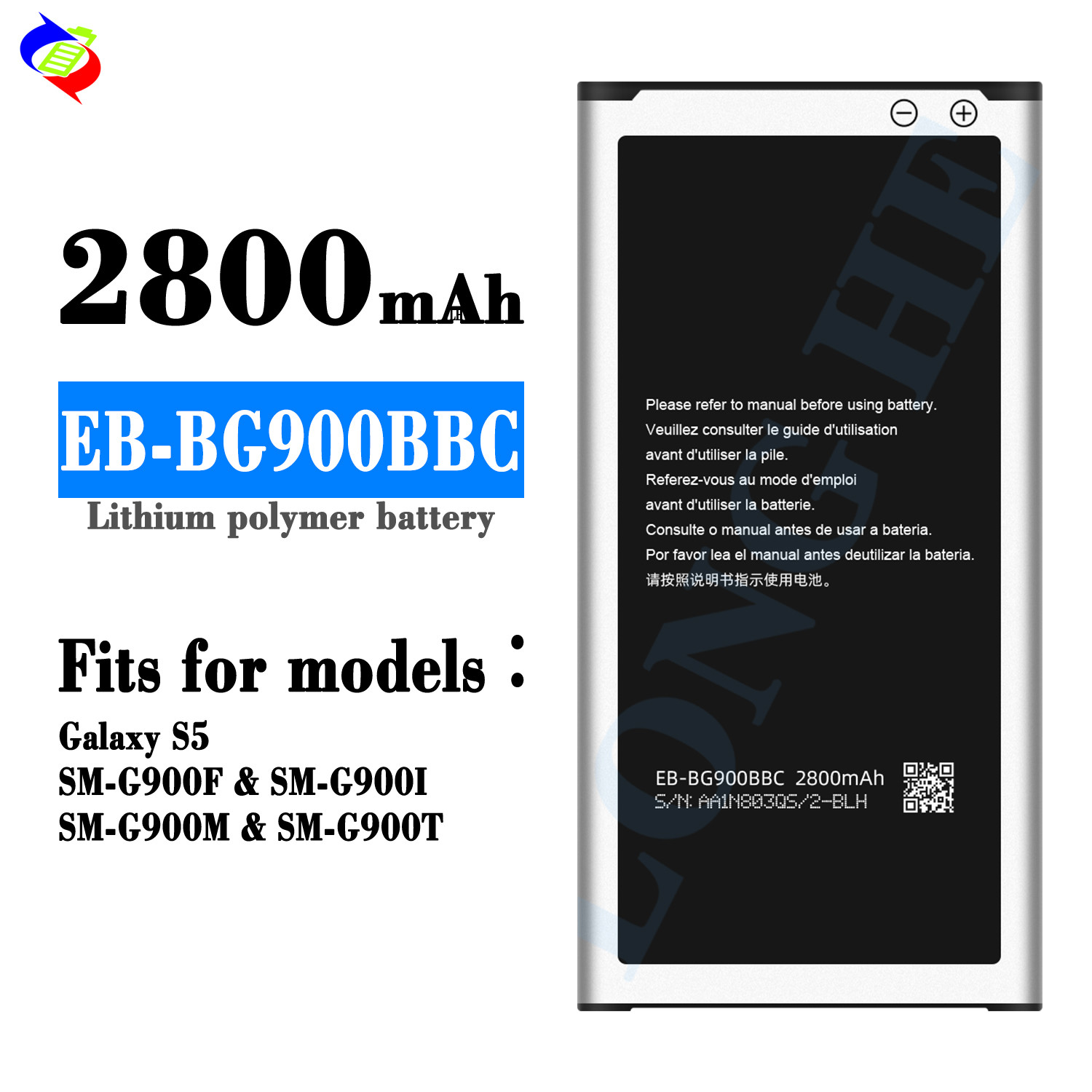 2800mAh EB-BG900BBC EB-BG900BBE G900 G900F G900I G900M G900A G900T G900W8 G900K G900L Battery for samsung S5 Battery
