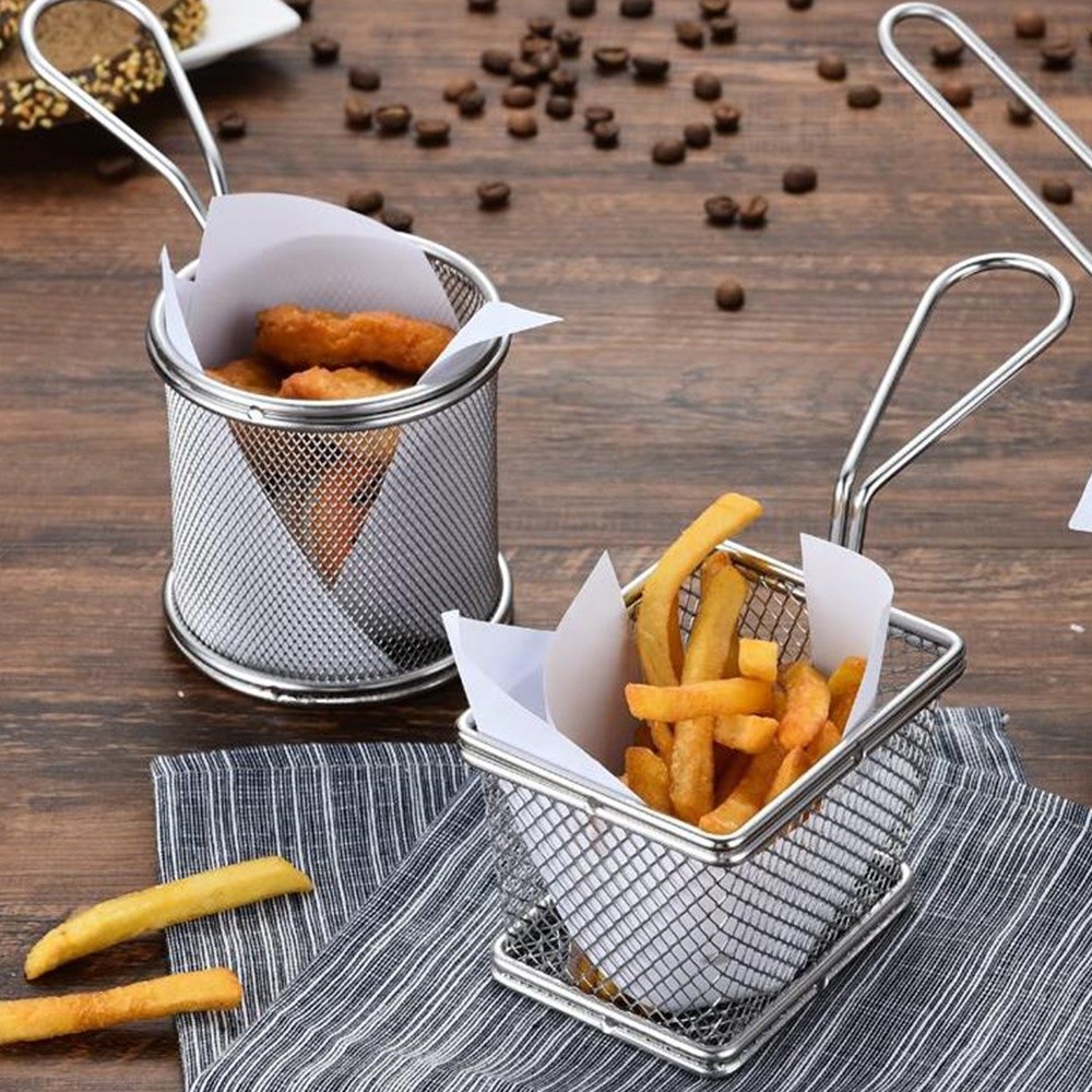 Customized 316 Stainless Steel Wire Mesh Baskets / Square Fry Basket