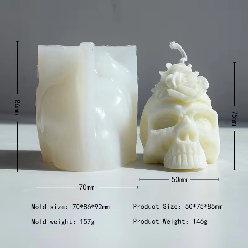 Resin Candle Molds 3d Skull Silicone Mould For Making Candle Soap Cake Decor