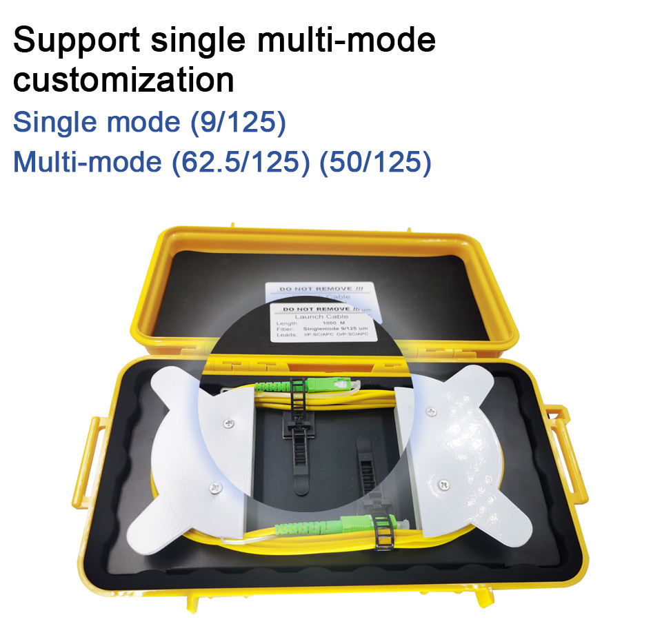 OTDR Launch Cable Box Fiber Optic Tool Outdoor SC/APC LC/APC Connector 1km SM 1310/1550nm