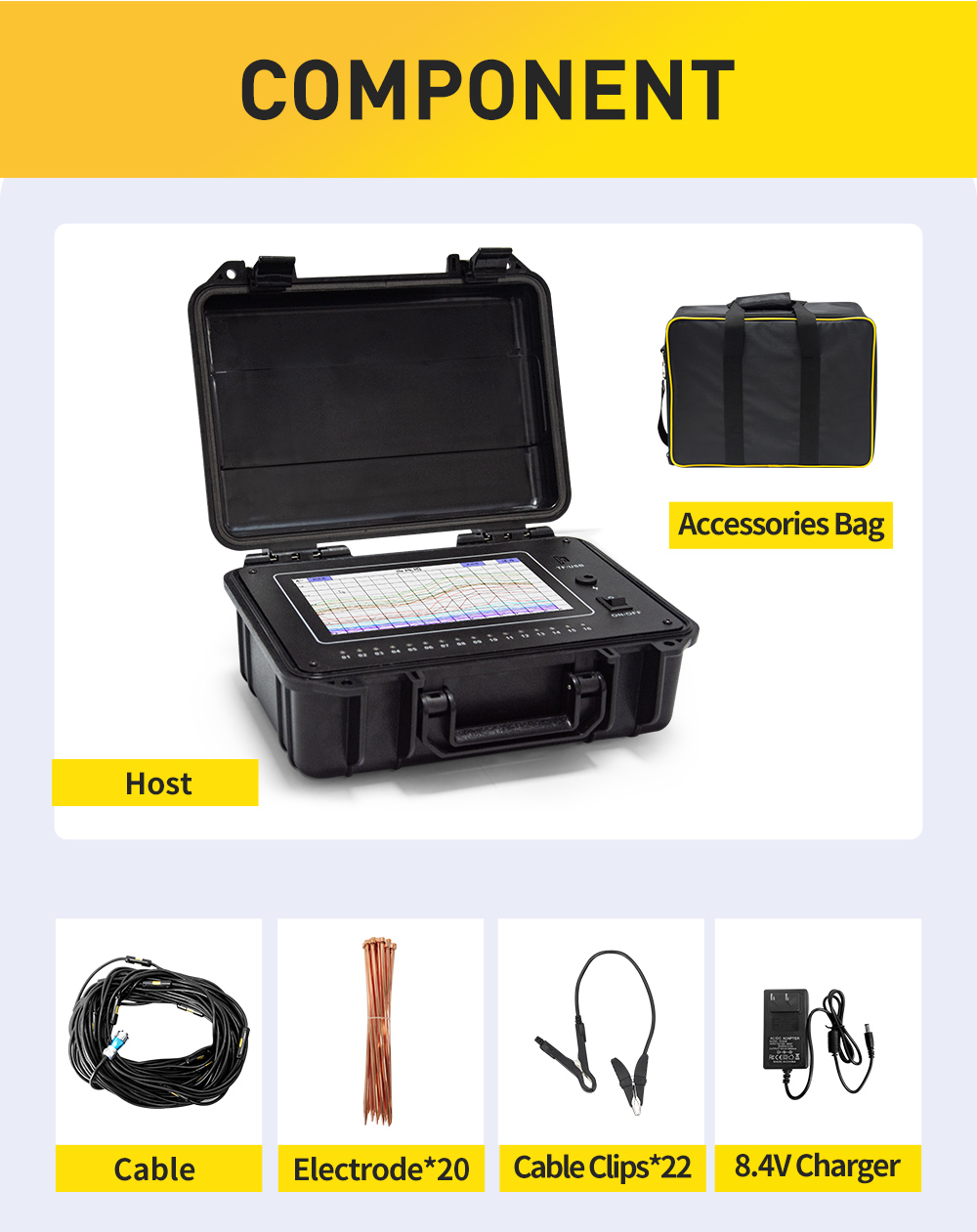 TYM D Series 500m Well Water Detector Underground Finder 16 Channels Geophysical Survey Equipment