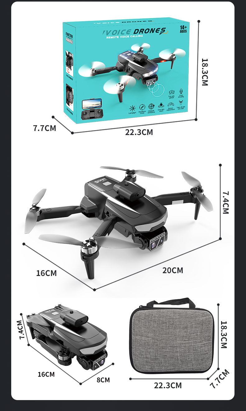 Foldable Drones Toys Rc 5g Wifi Fpv Dron Quadcopter Toys Camera Helicopter Toys With 4k Dual Camera For Resolution Footage