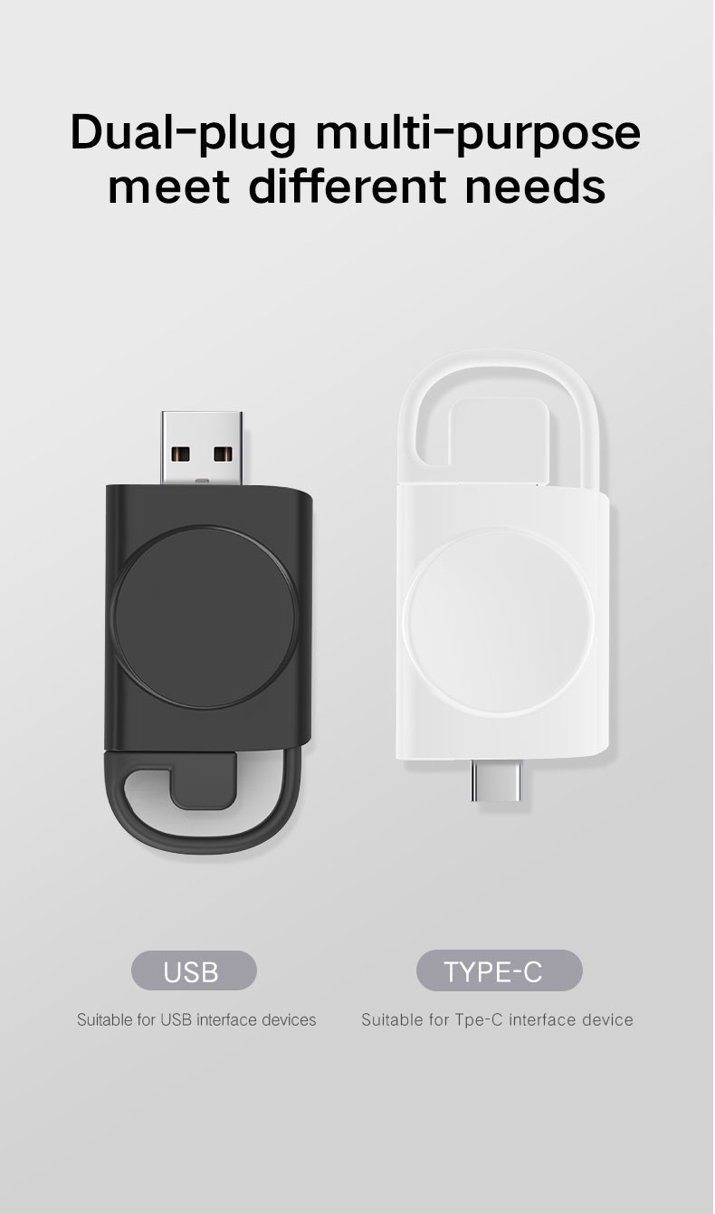 Lightweight White Apple Watch Wireless Magnetic Charger 5V Input Voltage
