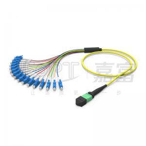 China USCONEC MTP-LC Breakout Cable 16 Core Single Mode G657A1/A2 Standard Loss 3.0mm To 0.9mm on sale