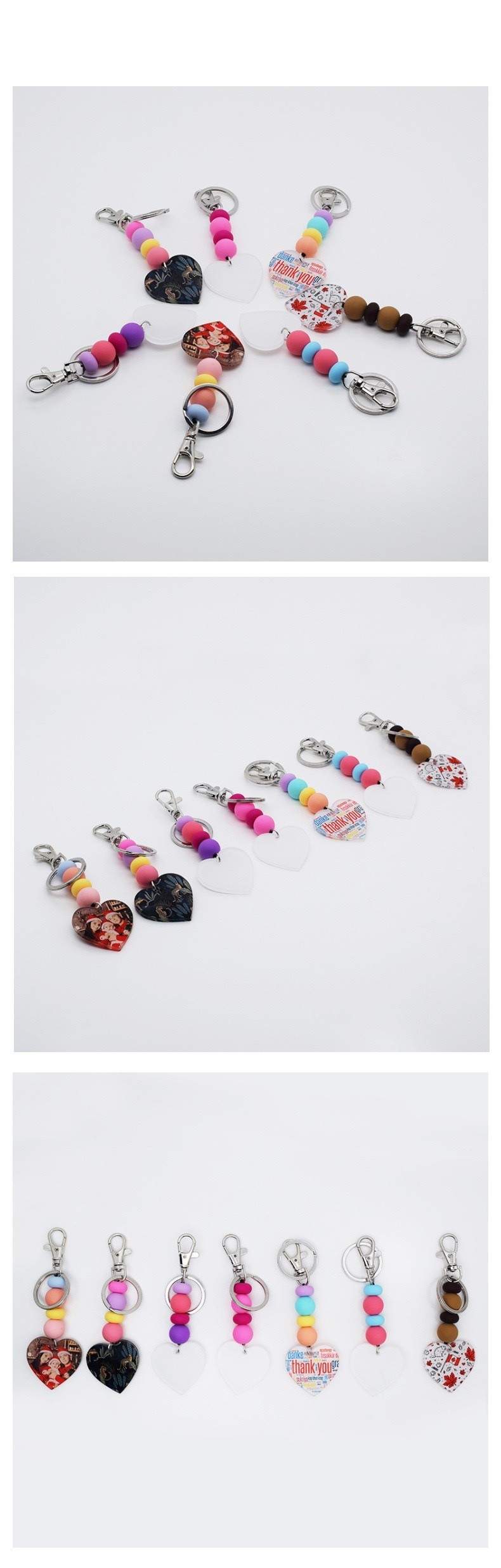 Heart Shape Sublimation Acrylic Keychains Blanks 120*40mm Customizable